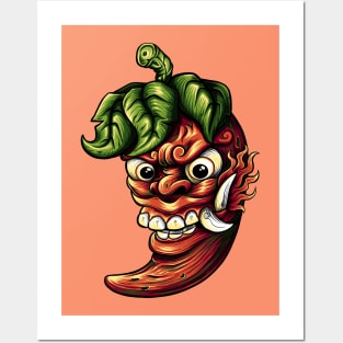 Chilli Illustration Posters and Art